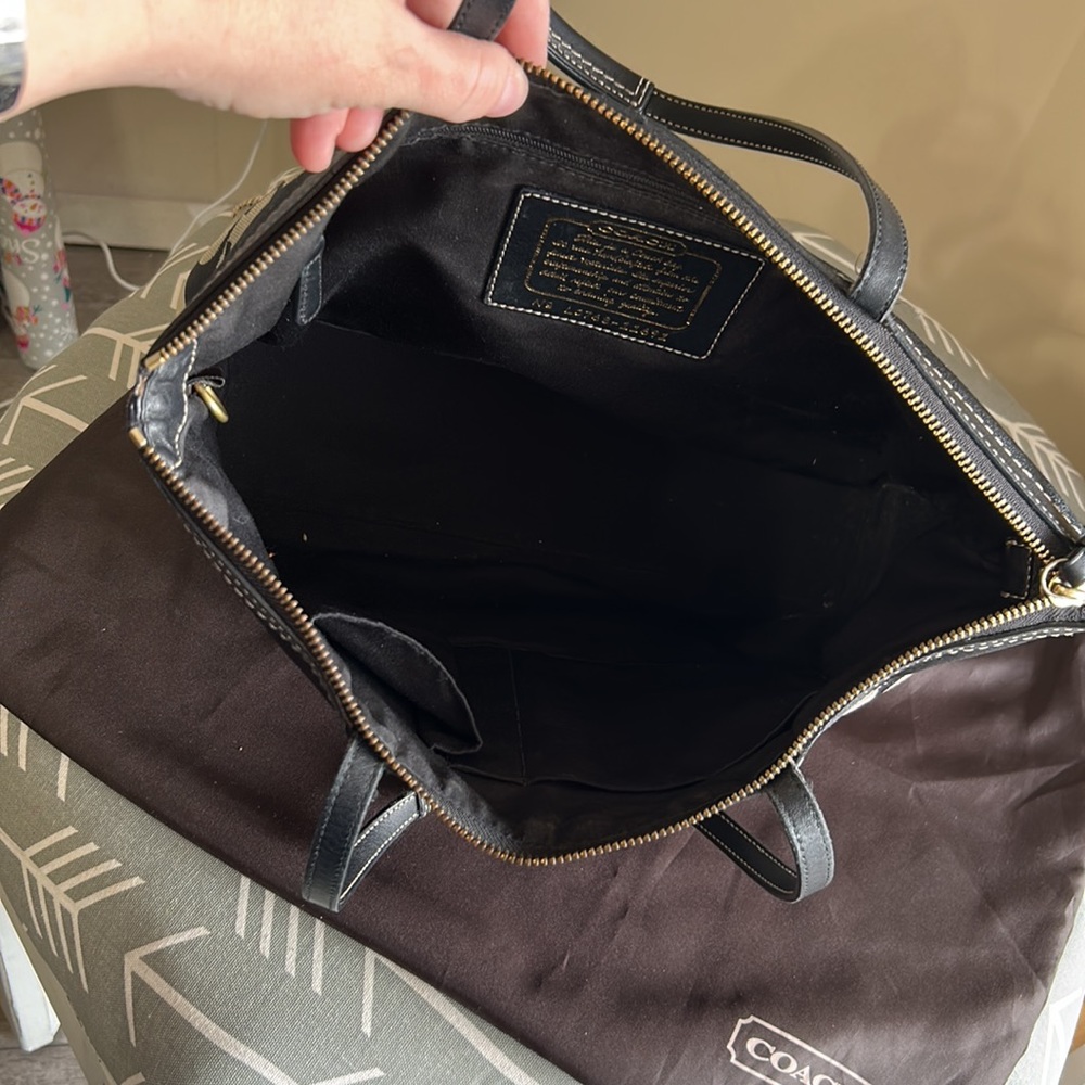 COACH Signature C Black & Gray Purse/Satchel/Handbag - Picture 15 of 16
